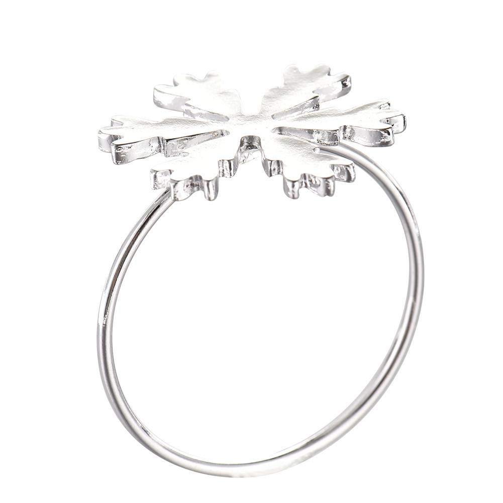 presentimer Silver Snowflake Napkin Ring, Reusable Napkin Holders for for Home Wedding or Holiday Parties Decoration, Set of 12 right