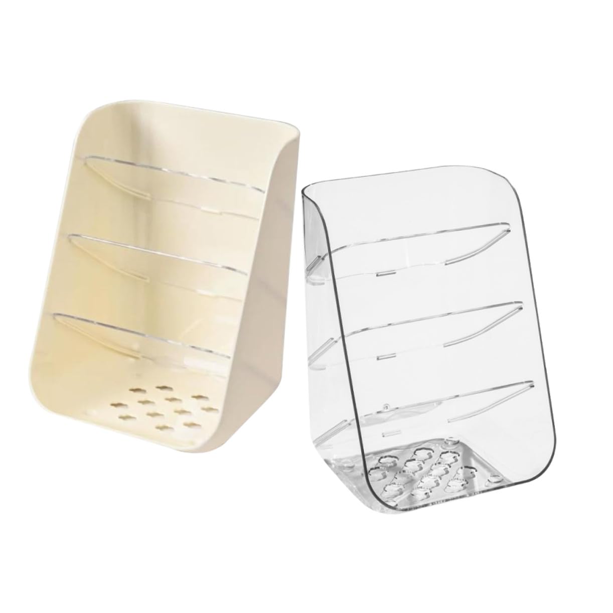2 Pezzi Organizer Scrivania Portapenne e Cosmetici in Plastica con Base Ribaltamento Stabile e Versatile per Ufficio Camera e Toeletta