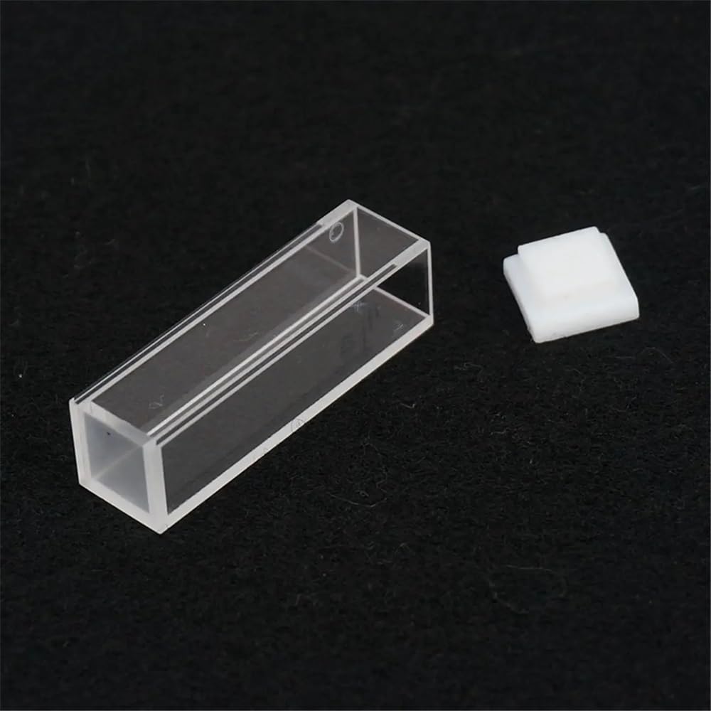 Vetreria da laboratorio Cuvetta in quarzo da 3,5 ml con percorso da 10 mm, con coperchio, lucidatura a 4 facce