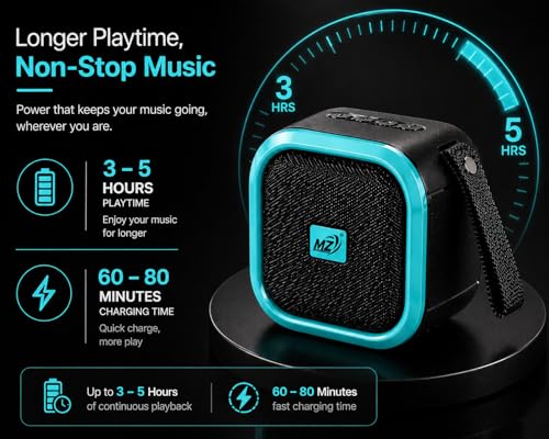 Image of 10W Wireless Bluetooth Speaker with Deep Bass, TWS Function, Type-C Fast Charging, 3-5 Hours Playtime, Portable Mini Speaker with FM /USB /TF Card Support & Bluetooth 5.0 (Aqua)