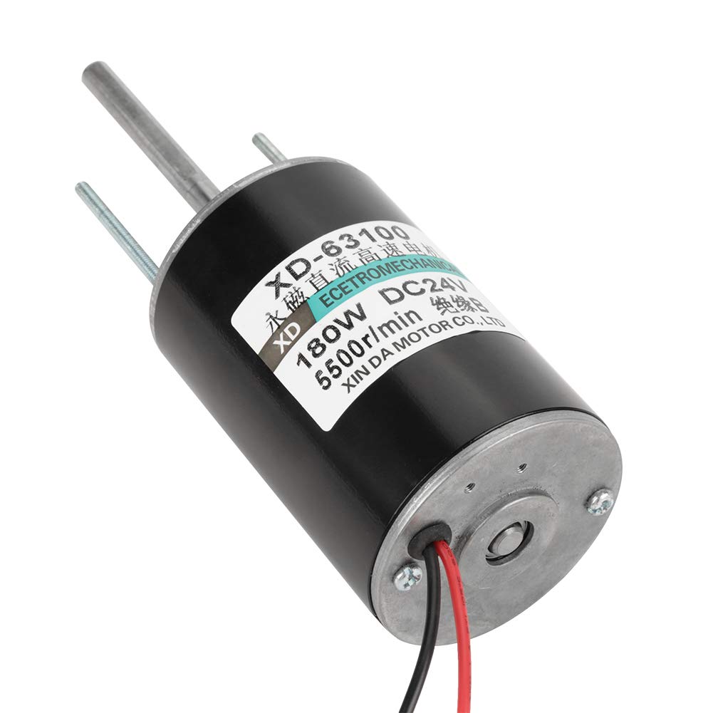 Gleichstrommotor, 12 / 24V 150W Hochgeschwindigkeitsbürsten-Gleichstrommotor CW/CCW für DIY-Generator, Polierer, Cutter, Bohrmaschine, Zuckerwatte-Maschine, kleiner Generator (24 V 5500 U/min)