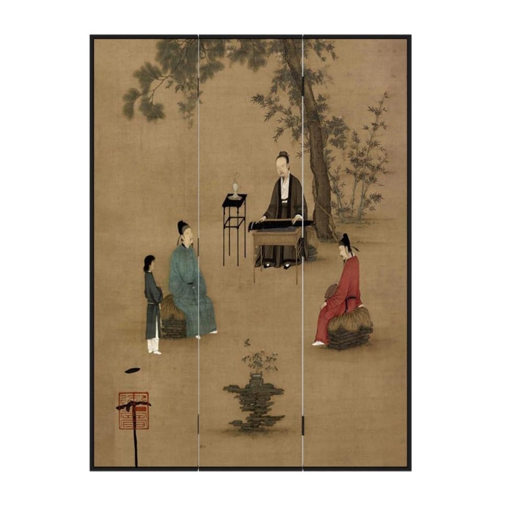 Privacy Screen Chinese Style Solid Wood Folding Screen Partition Living Room Background Wall Decoration Movable Tea Room Divider