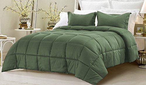 Edredón de algodón egipcio para evitar sudor en cama Super King musgo 2