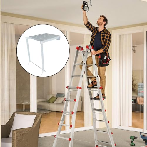 Plataformas de trabajo plegables ajustables y soportes de escalera para mantenimiento de granjas 3