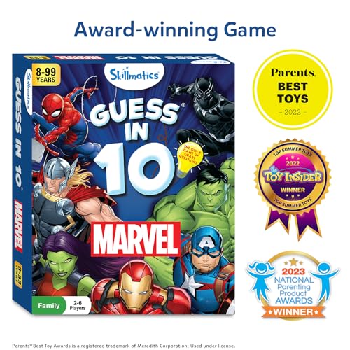 Image of Skillmatics Guess in 10 Marvel, Perfect for Boys, Girls, Kids, Teens, Adults Who Love Card Games, Board Games, Travel Toys, Avengers, Spiderman, Iron Man, Gifts for Ages 8, 9, 10 and Up