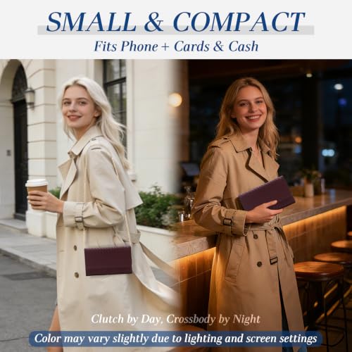 Image of U+U Small Crossbody Bags for Women, Cell Phone Purse Mini Clutch Bag with Removable Chain, Card Slots - Lightweight Purse