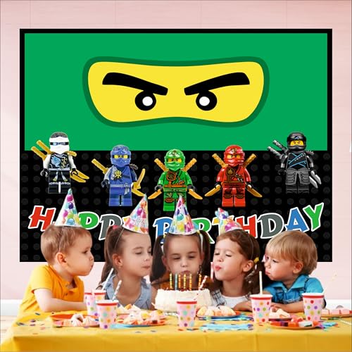 Image of Ninja Birthday Backdrop 5x4 Ft | Backdrops for Decoration | Birthday Decoration Backdrop | Banner for Kids Theme Party
