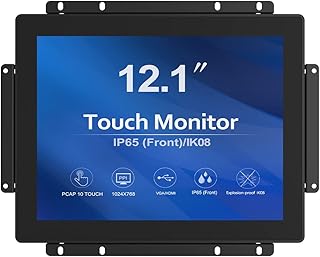 GreenTouch 12.1 inch 10 Points Touch Front IK08/IP65 Open Frame Touch Monitor Desktop or Wall Mountable Multi Point Touch 1024x768…