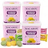 MIJOMA Macaron Style Cookies Set – 4 Dosen à 14 Stück – Keks-Mix in 4 Sorten – Lemon, Strawberry, Vanilla & Matcha – zarte Doppelkekse – The Sweet Collection