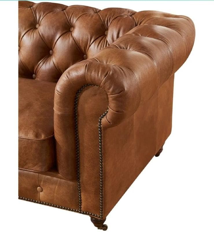Image of Royale Hand Tufted Four (3+1) Seater Elegant Wooden Base Sofa in Wide Extravagant Fabric, Gives Luxurious Look for Home /Living Room /Office /Guest Room /Hotels