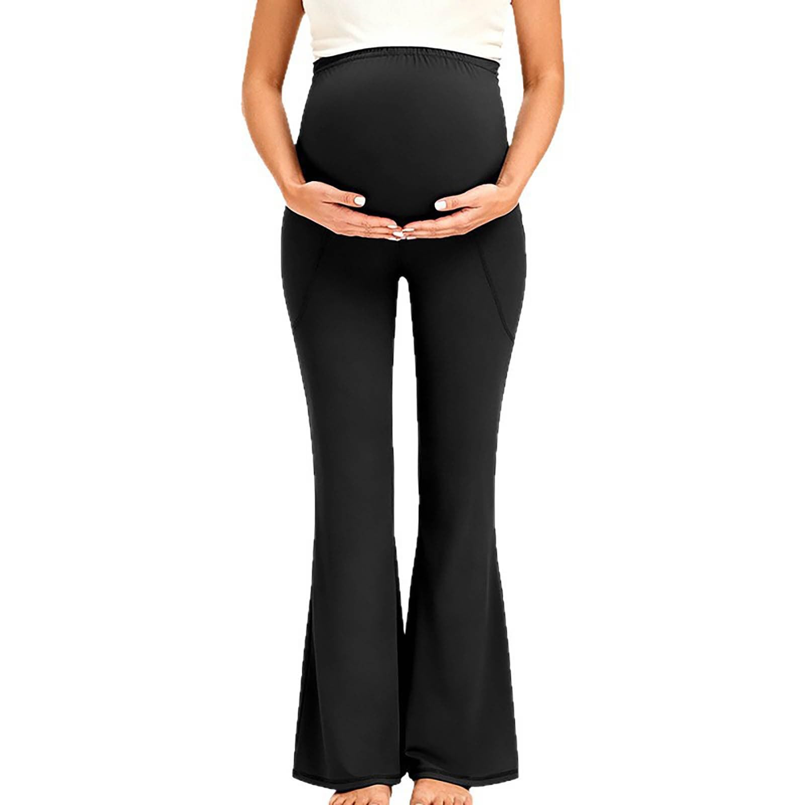 Umstandsleggings Umstandshose Sportleggings Jogging Freizeithose High Waist Workout Schwangerschaftshose Yogahose Bootcut Schwangerschaftsleggings Für Yoga