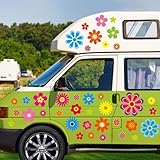 Fancy Land Daisy Stickers 180Pcs Flower Car Decals Vinyl Daisy Sticker Self Adhesive Car Labels for Truck Bumper Mirror Window Clings Decoration 12 Sheets