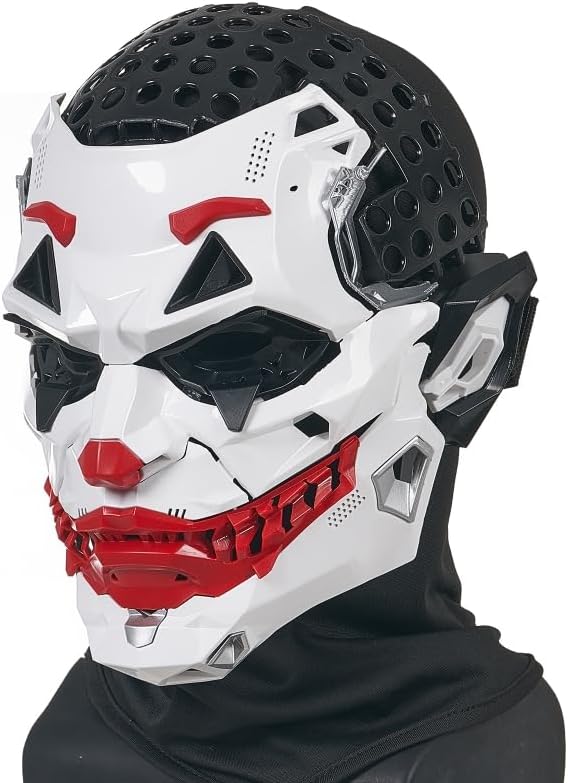 Amazon.co.jp: [YEEZTY] 未来主義風ジョーカーマスク、白と赤のカラー