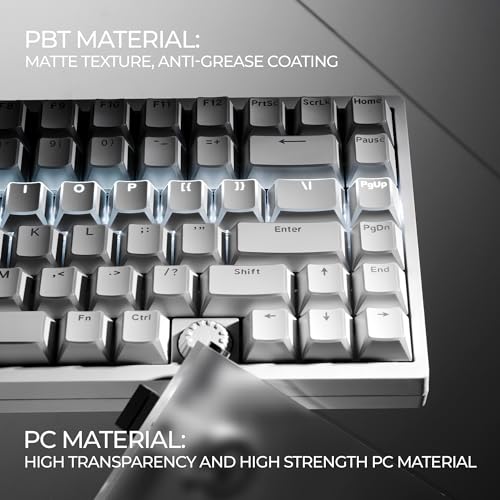 Image of GMKWTL XVX White Shine Through Keycaps, PBT Keyboard Keycaps Cherry Profile, Custom Translucent Keycap Sets Suitable for 60% 65% 75% 80% 100% Mechanical Keyboard