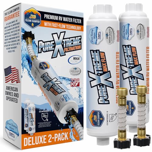 Clean Camper Ultra-Premium RV Carbon Water Filter, Inline, 2 Pack