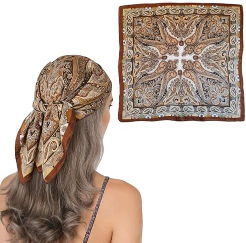 Hjiaruiky Head Hair Scarf Satin Silk Like Scarves for Women Banda...