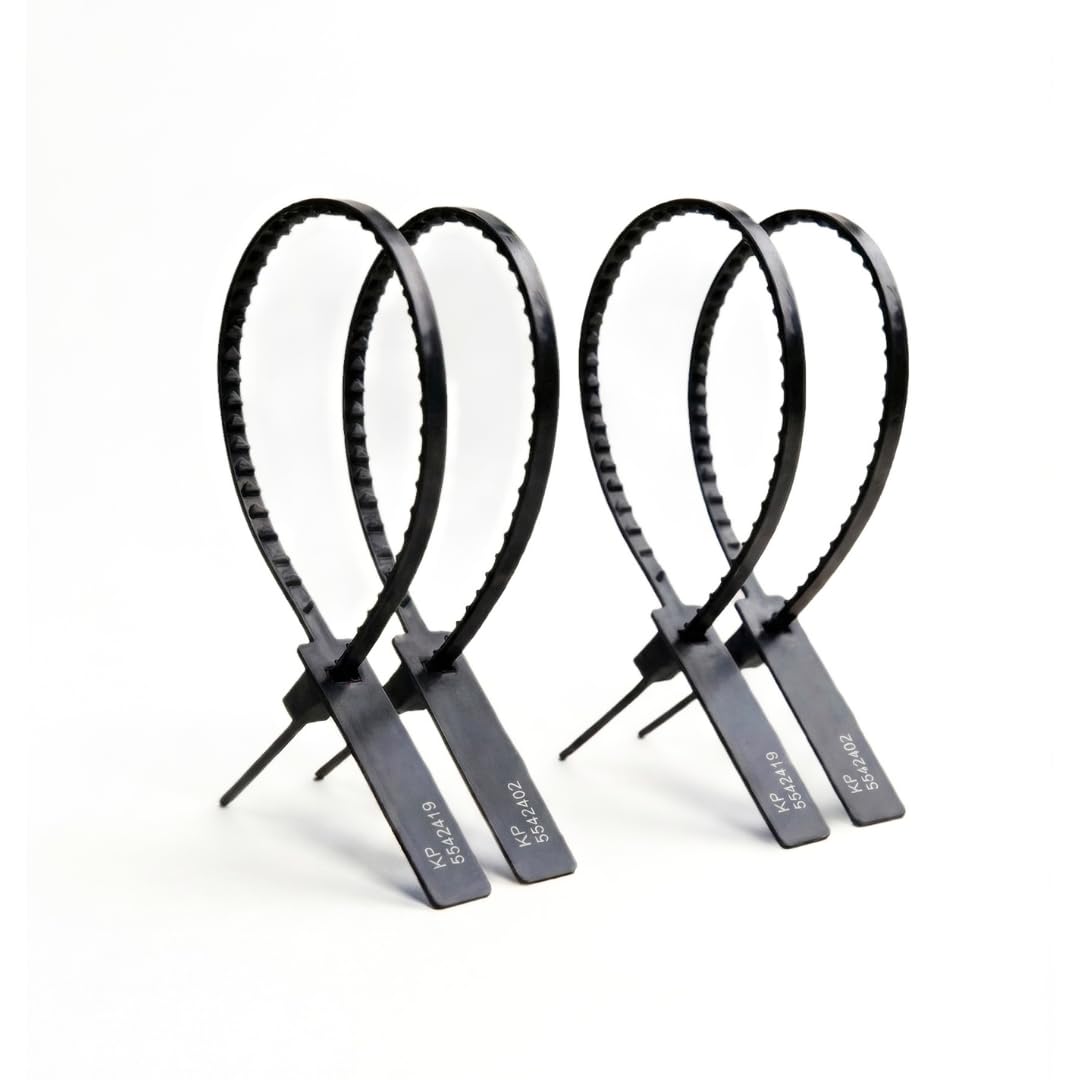 Made in UK Pull Ties With Numbered Anti-Tamper Seals (500, Black)