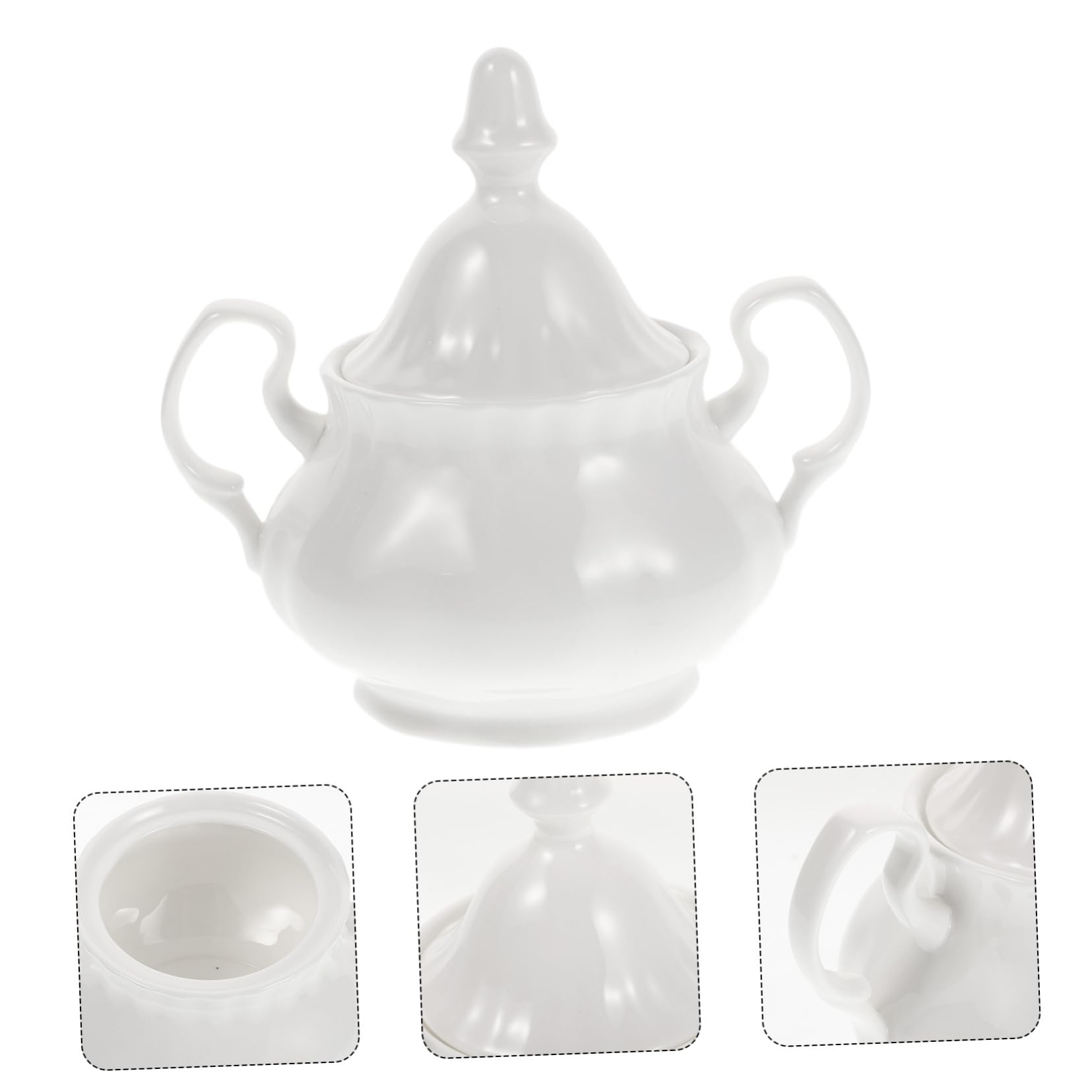 Azucarero Tetera Contenedor De Harina Azucarero Cafetera para Cápsulas Té Café Azucareros Lechera De Cerámica Contenedor De Condimentos De Cocina Azucarero con Tapa Cerám,