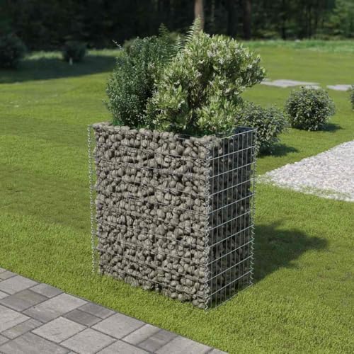 Woonisher Arriate de Gaviones de Acero 90x50x100 cm, Maceta Exterior Pequeña con Base Sólida, para Jardineras Exteriores y Huertos Urbanos