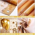 Tiamon Gold Happy Birthday Backdrop Banner White and Gold Background for Women Glitter Star and Balloon Photography Backdrop for Birthday Table Wall Decoration Party Supplies 72.8 x 43.3 Inch - Image 3