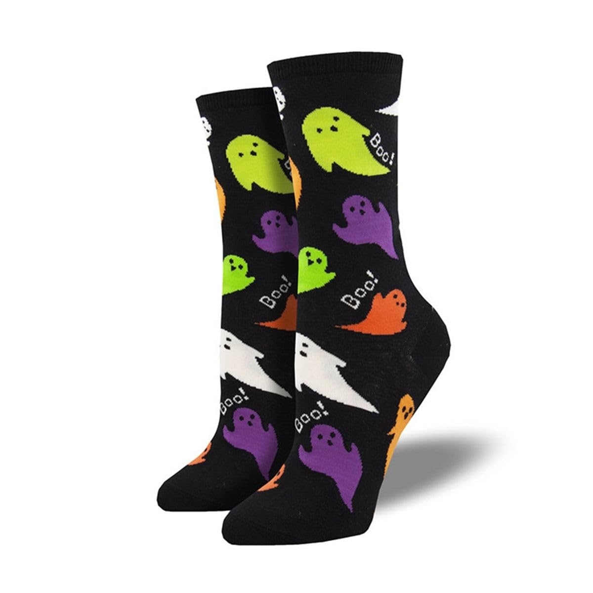 Ro Rox Unisex Black Boo Gothic Socks Skeleton Skull Bat Pumpkin Voodoo Halloween One Size