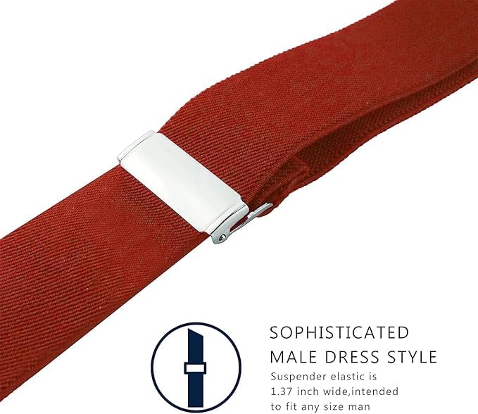 Image of Suspenders for Men, Adjustable Suspenders with Elastic Straps Y-Back Construction Heavy Duty for Work