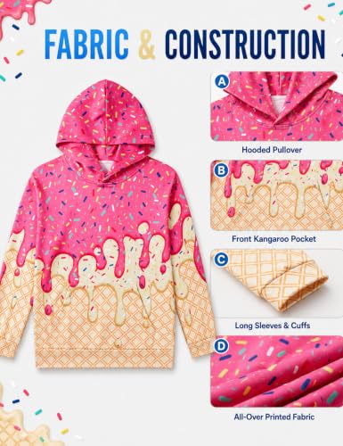 Move Dance Boys Baseball Hoodies Ice Cream Size 9-10 Pullover Sweatshirts - image 6