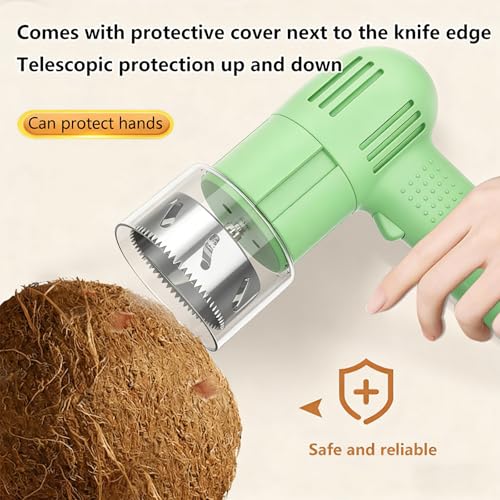 Abretuercas eléctrico automático, perforador y raspador de cáscara de acero inoxidable con un solo botón para frutos secos jóvenes y maduros, perfecto para el hogar, tienda y barra de jugos