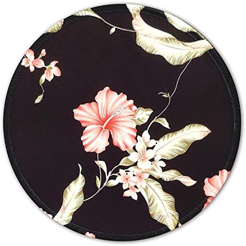 BOSOBOMouse Pad for Women and Girls, Small Flowers Mouse Pad, Round Custom Mousepad with Design, Pretty Mouse Mat for Office Gaming Computer Laptop, Stitched Edges, Enhanced Thickness, 7.8 x 7.8 Inch