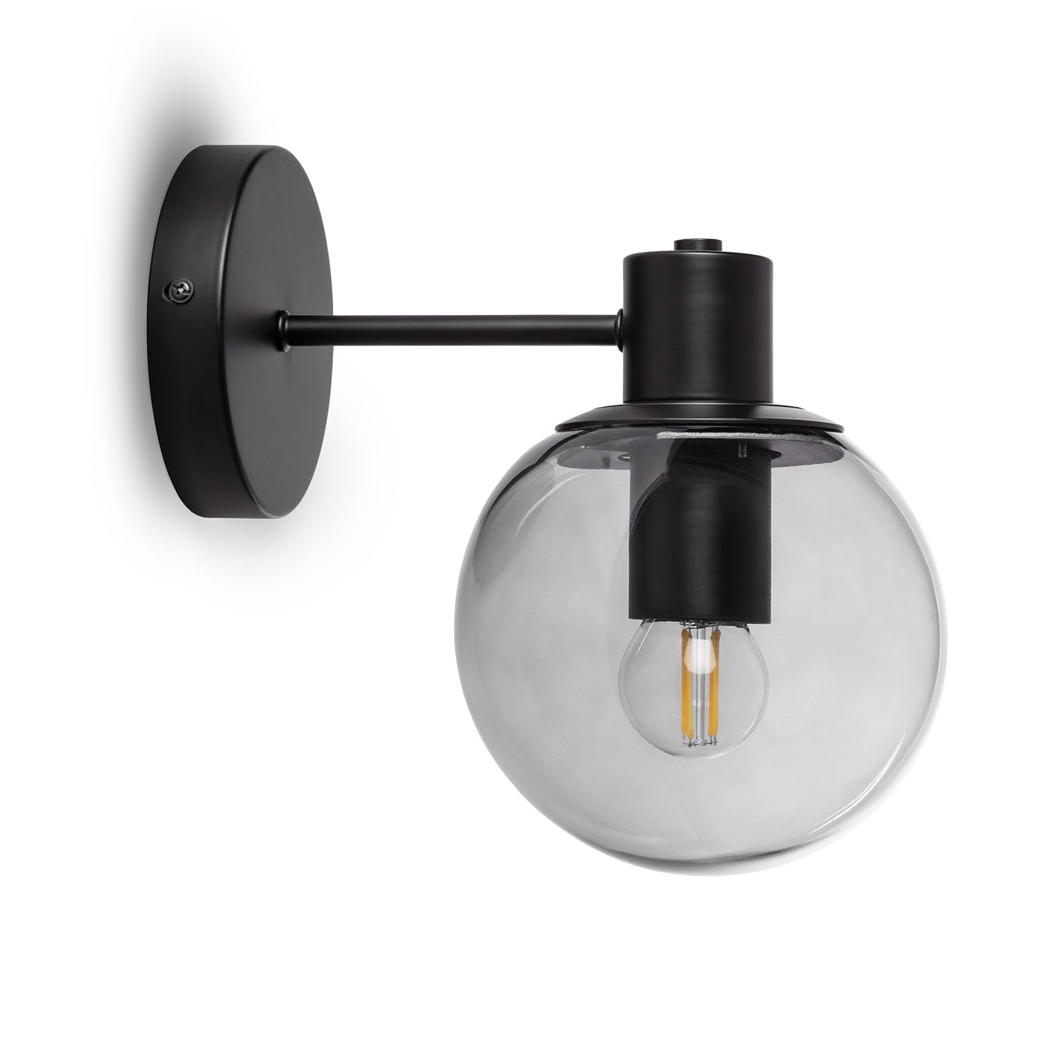 LEDKIA LIGHTING Lampe Murale Extérieur en Métal et Verre Yanbu Noir