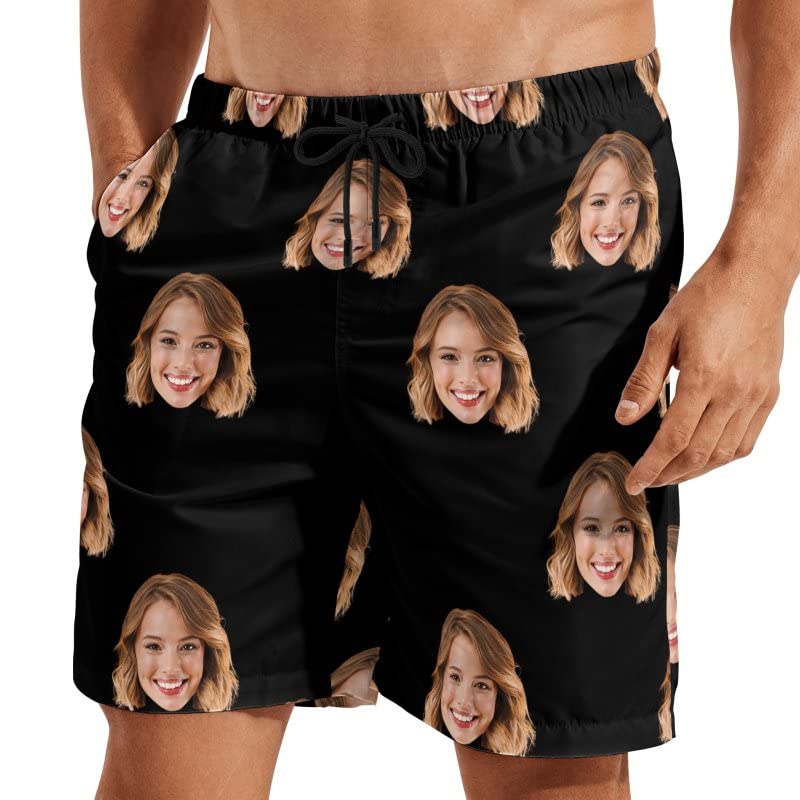 DIYKST Personalized Photos Swim Short with Faces Personalized Gifts for Boyfriendd Swim Trunks Picture Beach Board Short2