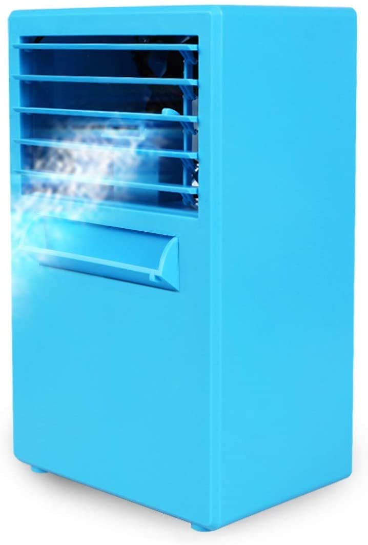 GHHVFEC Air Cooler Evaporative Mini air conditioner mini humidification desktop air conditioning fan humidification spray cooling desktop air conditioning fan 242 * 145mm (Color : Blue