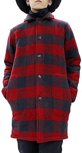 Amazon チェック柄 コート メンズ チェック柄 コート レディース ウール ロングコート 赤 チェック コート ボア レッド コート ジャケット 通販