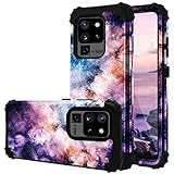 Fingic Samsung Galaxy S20 Ultra Case 3 in 1 Heavy Duty Protection Hybrid Hard PC Soft Silicone Rugged Bumper Anti Slip Full-Body Shockproof Protective Case for Samsung Galaxy S20 Ultra, Nebula Black