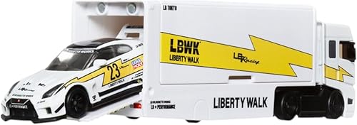 Miniatura 4 de Mattel Hot Wheels Team Transport LB-Silhouette GT Nissan 35GT-RR Ver.2 Transportador Flipsider, Blanco #56