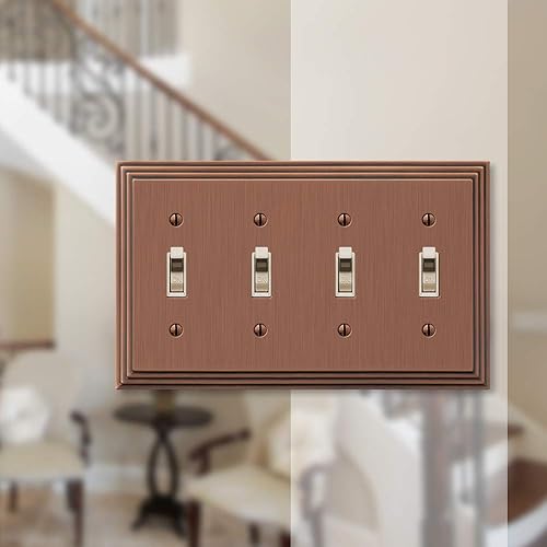 Vista 24 de Amerelle Steps - Placa de pared de metal fundido dúplex individual en níquel satinado