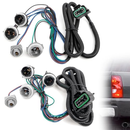 TOP-MAX Tail Light Wiring Harness Compatible with 2003-2007 Chevy Silverado 1500 1500HD 2500 2500HD 3500 3500HD Rear Driver and Passenger Side Tail Light Harness Replaces 16531401 16531402