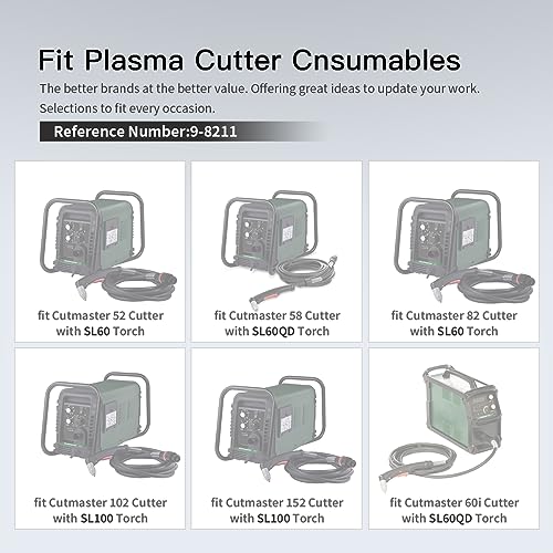 Image of 10pcs 9-8211 Tip 60A Nozzle for Thermal Dynamics SL60 SL100 Plasma Torch | Compatible with Thermal Dynamics Cutmaster 38 /52 /82 /102 /152 Plasma Cutter 80A Consumables