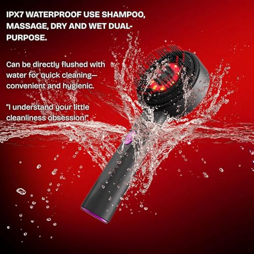 Image of effora's 3-1 red light therapy scalp massager | oil massager for scalp hair | electric hair massager comb | hair massager machine | 3 In 1 hair oil applicator | head relaxation at home |