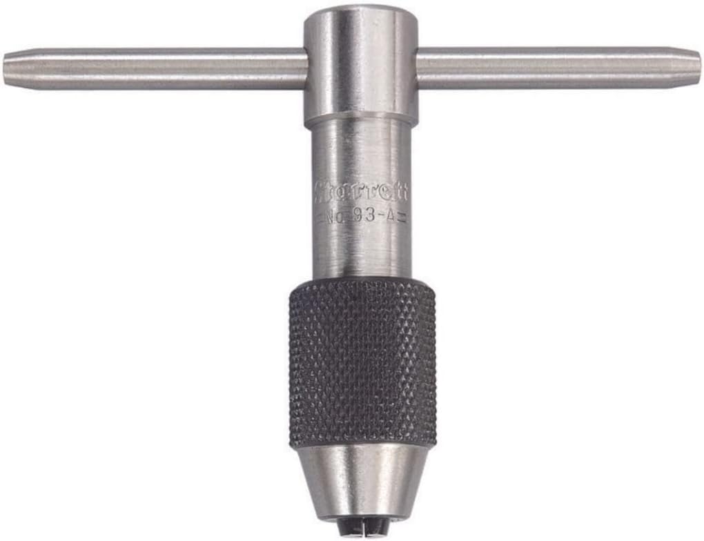 Starrett T-Handle Tap Wrench - Ideal for Holding Taps, Drills, Reamers and Small Tools - 1/16-3/16" Capacity Tap Size, 2" Body Length, 1/16-5/32" Square Shank - 93A
