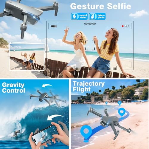FPV Drone with Camera 1080P HD - Foldable RC Quadcopter for Adults Beginners Kids, Voice Control, Gesture Selfie, Headless Mode, 2 Batteries 30 Min Long Flight Time, Portable Travel Case, Beginner Friendly Drone - Image 4