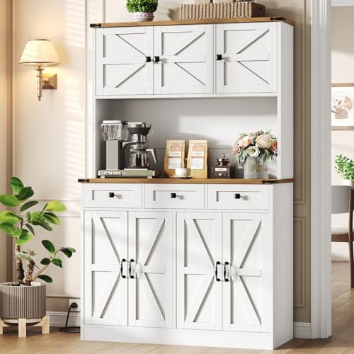 RALGEND 70.9'' Tall Pantry Cabinet for Kitchen with Charging Station,