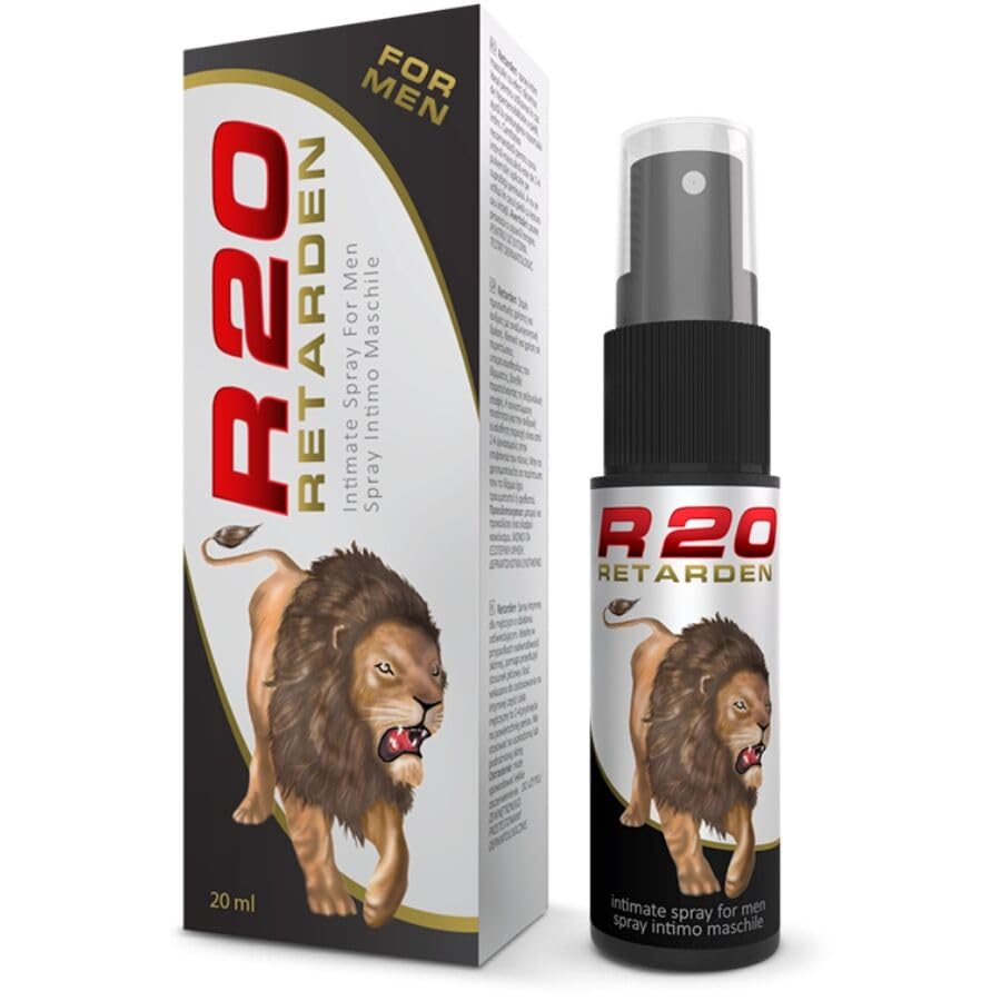 R20 Spray Retardador Íntimo Masculino, Efecto Frío, con Aloe Vera, 20 ml