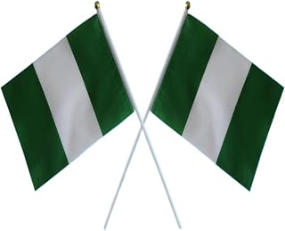 JCUIYyo 5pcs National Flag 14 * 21cm Serbia Nigeria Australia Japan Morocco Panama South Korea Saudi Arabia Hand Waving Flag(Nigeria)
