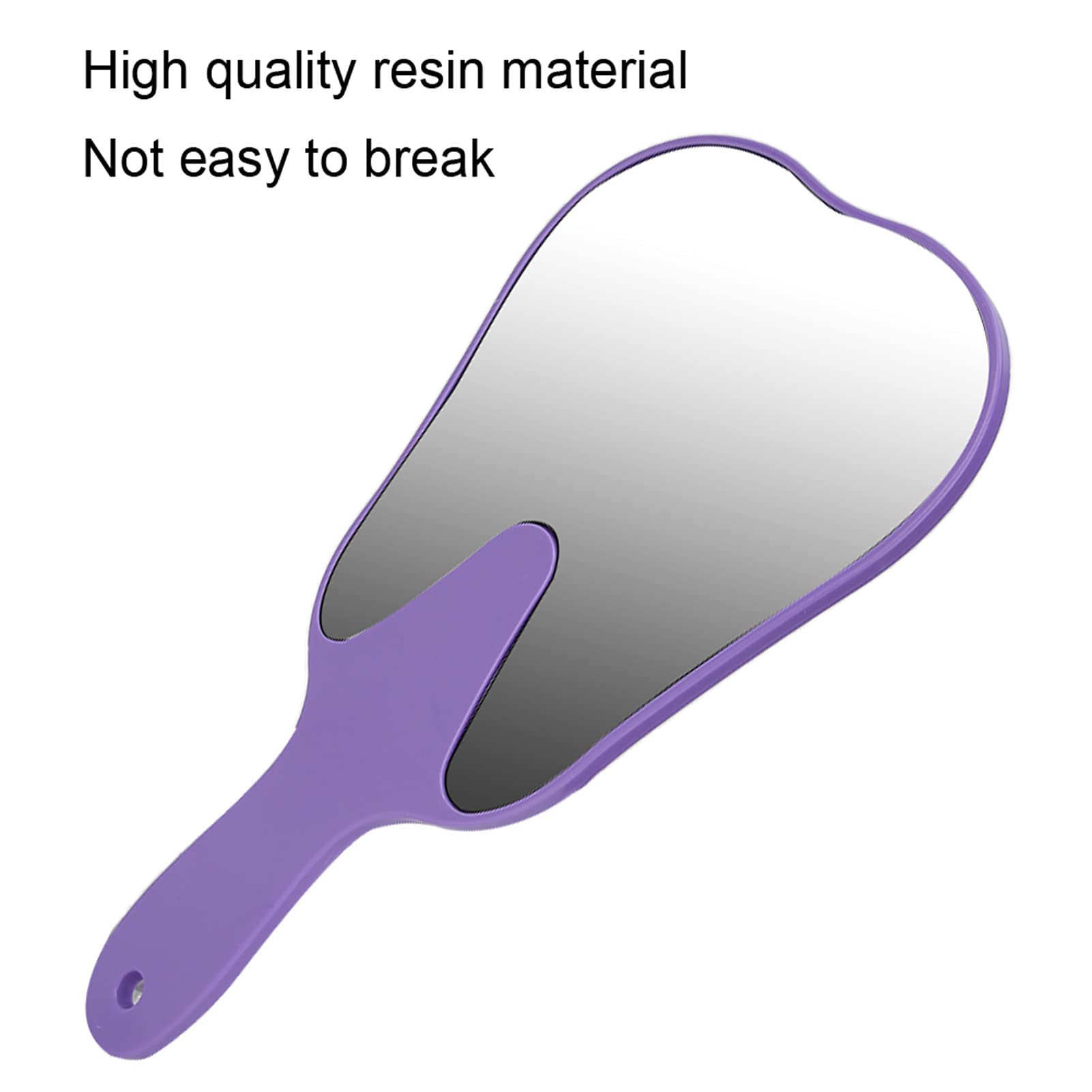 Dental Mirror, Tooth Shaped Mirrors Cute Design Handle Hand Mirror Portable Dental Accessory for Women Men & Kids(Purple)