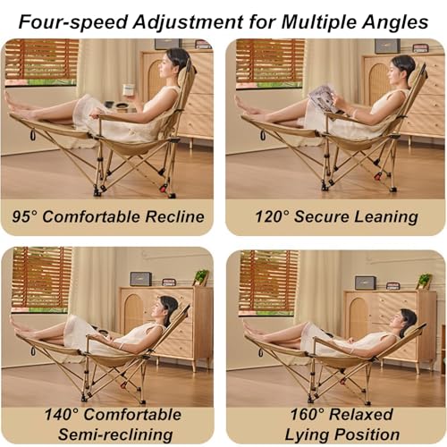 Dossier 4 niveaux pour cette chaise pliante avec repose-pieds - 8