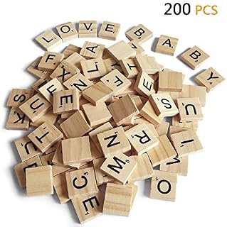 200PCS Scrabble Letters for Crafts - Wood Scrabble Tiles-DIY Wood Gift Decoration