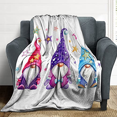 Flannel Blanket Cute Christmas Gnomes Lightweight Cozy Bed Blanket Soft Throw Blanket Fits Couch Sofa Suitable For All Season For Kids Women Men50×60" #TOP5