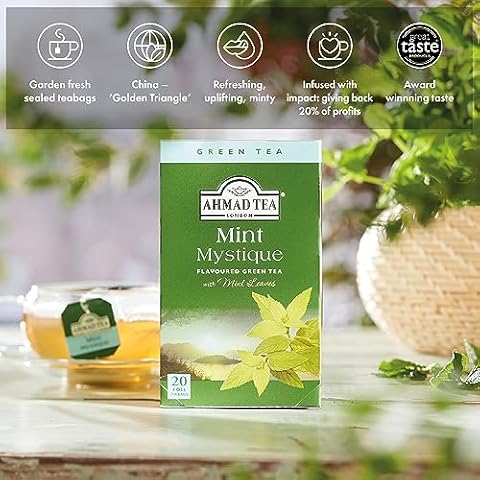 Ahmad Tea - Mint Mystique Flavoured Green Tea 20 Bags - 40g Cover
