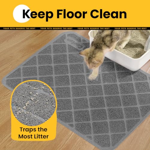 Image of Conlun Cat Litter Mat Litter Trapping Mat, 24 inch x 17 inch Charcoal